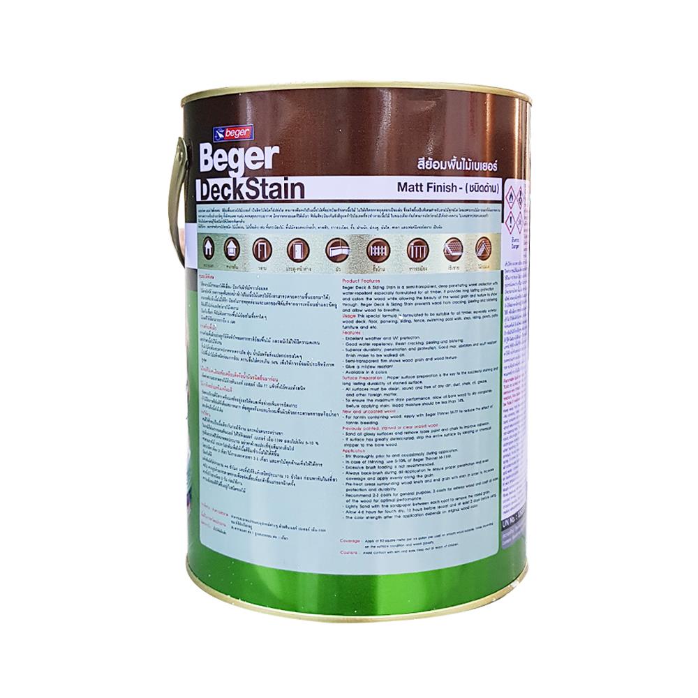 สีย้อมพื้นไม้ BEGER DECKSTAIN 3903 สีไม้สัก ด้าน 1 แกลลอน