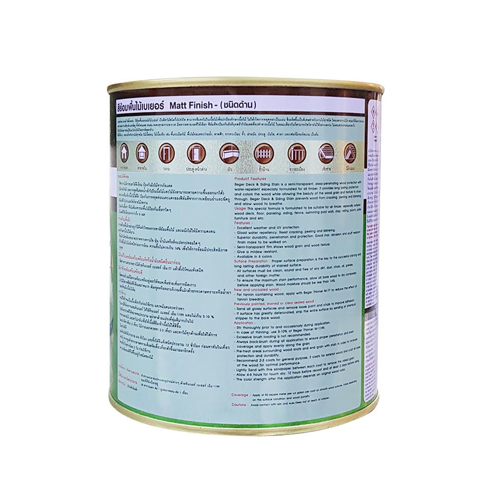 สีย้อมพื้นไม้ BEGER DECKSTAIN 3900 สีใส ด้าน 1/4 แกลลอน