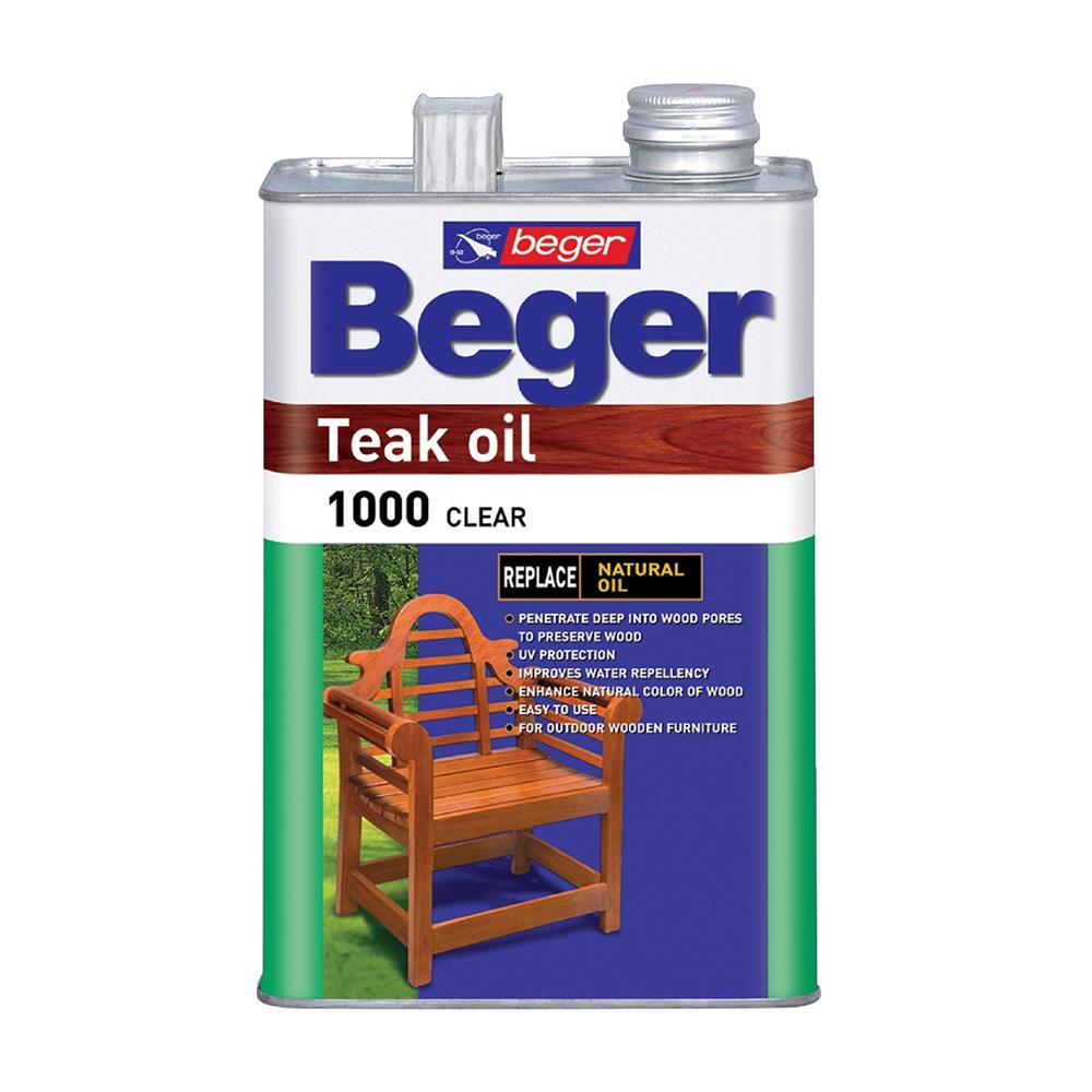 น้ำมันรักษาเนื้อไม้ BEGER TEAK OIL 1000 สีใส 1 แกลลอน