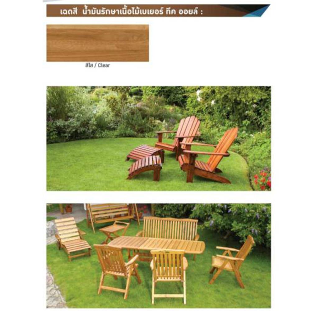 น้ำมันรักษาเนื้อไม้ BEGER TEAK OIL 1000 สีใส 1 แกลลอน