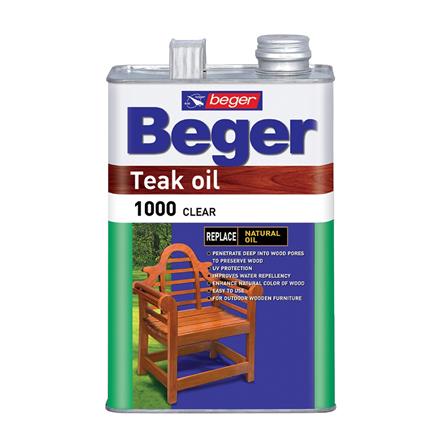 น้ำมันรักษาเนื้อไม้ BEGER TEAK OIL 1000 สีใส 1 แกลลอน_0
