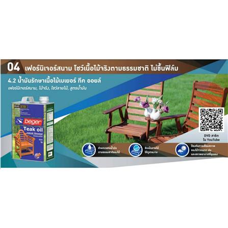 น้ำมันรักษาเนื้อไม้ BEGER TEAK OIL 1000 สีใส 1 แกลลอน_1