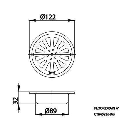 ตะแกรงกันกลิ่นกลม COTTO CT640Y3(HM) 4.8 นิ้ว_1