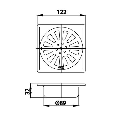 ตะแกรงกันกลิ่นเหลี่ยม COTTO CT640Z3(HM) 4.8 นิ้ว_1