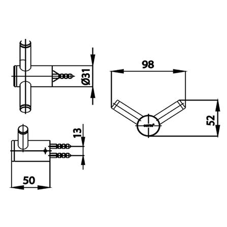 ขอแขวนผ้า COTTO CT740(HM) รุ่นเลโต้ สีโครม_1
