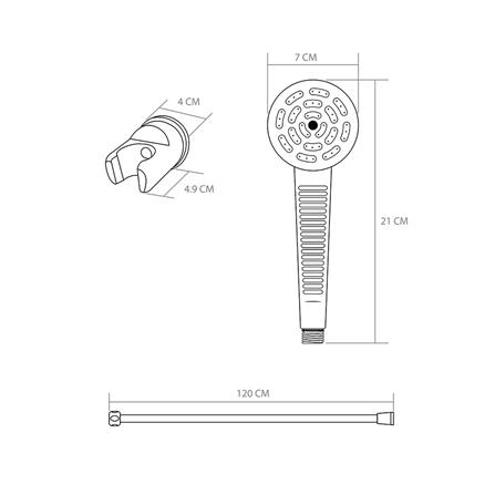 ชุดฝักบัวสายอ่อน 1 ระดับ NAPA 9120 สีขาว_2