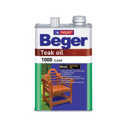 น้ำมันรักษาเนื้อไม้ BEGER TEAK OIL 1000 สีใส 1/4 แกลลอน
