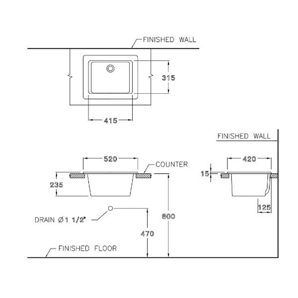 อ่างล้างหน้าฝังบนเคาน์เตอร์ COTTO C5201 สีขาว