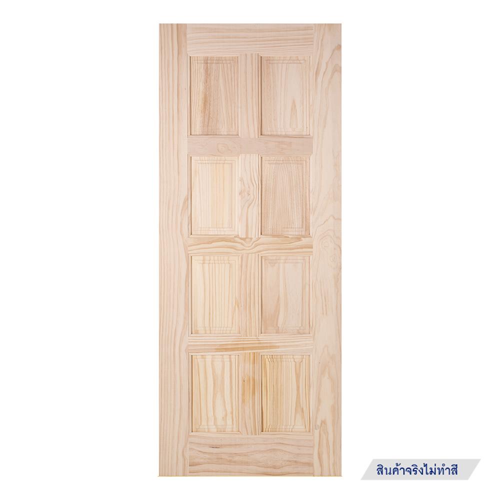 ประตูไม้สนนิวซีแลนด์ MODERN DOORS L.116-8 80X200 ซม. สีธรรมชาติ ไม่เจาะลูกบิด
