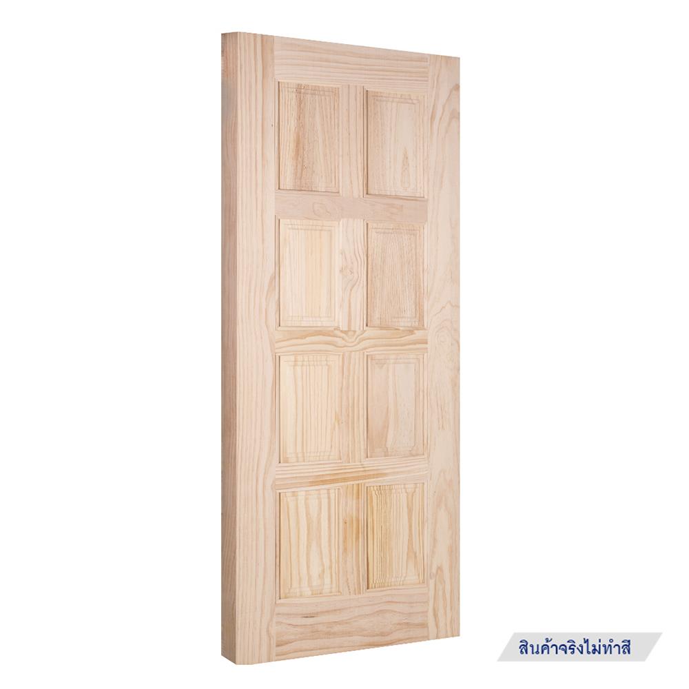 ประตูไม้สนนิวซีแลนด์ MODERN DOORS L.116-8 80X200 ซม. สีธรรมชาติ ไม่เจาะลูกบิด