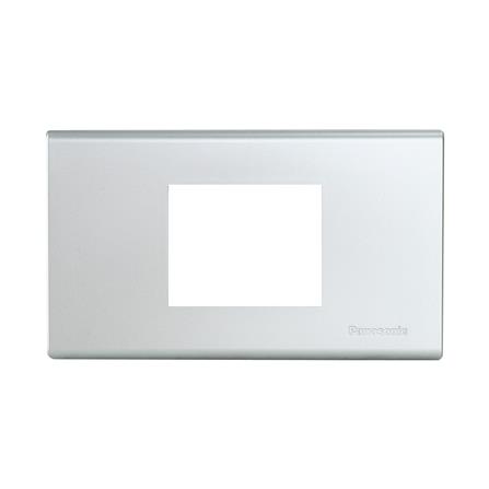 หน้ากาก 2 ช่องกลาง PANASONIC WEG68029MW สีเงิน