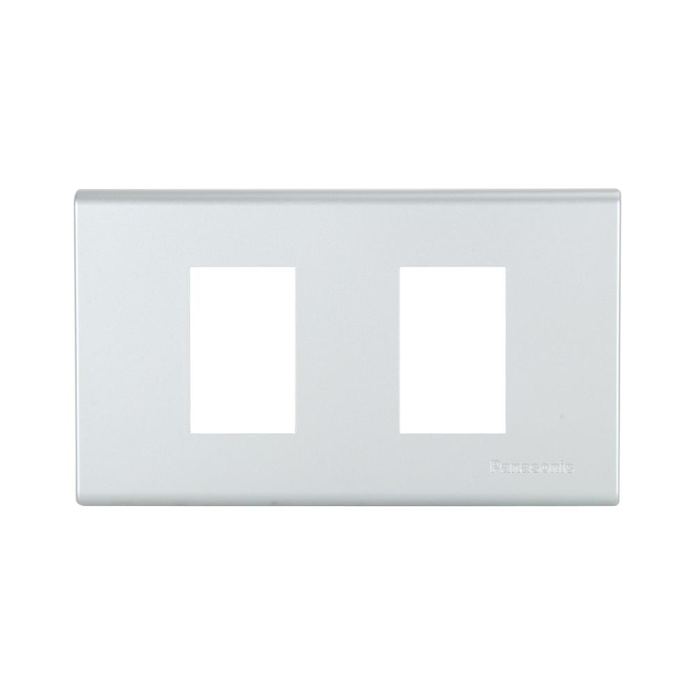 หน้ากาก 2 ช่อง PANASONIC WEG6802MW สีเงิน