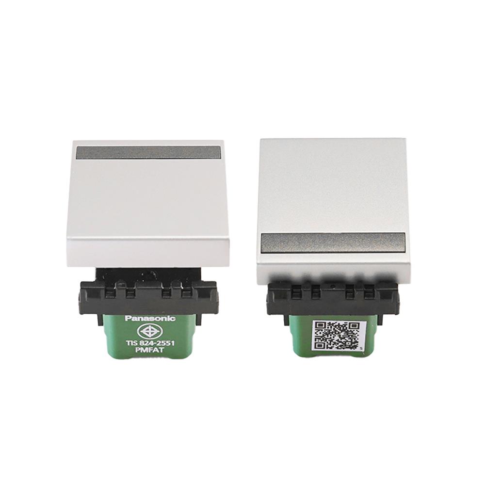 สวิตช์ 2 ทาง 1.5 ช่อง PANASONIC WEG5522MW สีเงิน