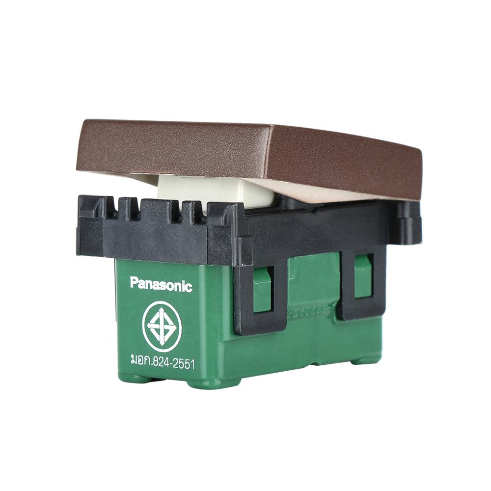 สวิตช์ 2 ทาง PANASONIC WEG5522 MA ขนาด 1.5 ช่อง สีน้ำตาล