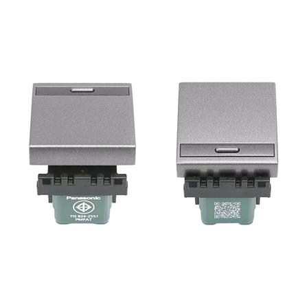 สวิตช์ 1 ทาง PANASONIC WEG5521 MH ขนาด 1.5 ช่องสีเทาดำ_3