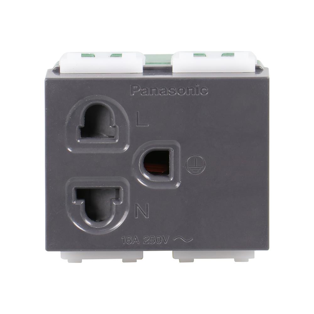 เต้ารับเดี่ยว 3 ขา มีม่านนิรภัย PANASONIC WEG1181 KH สีเทา