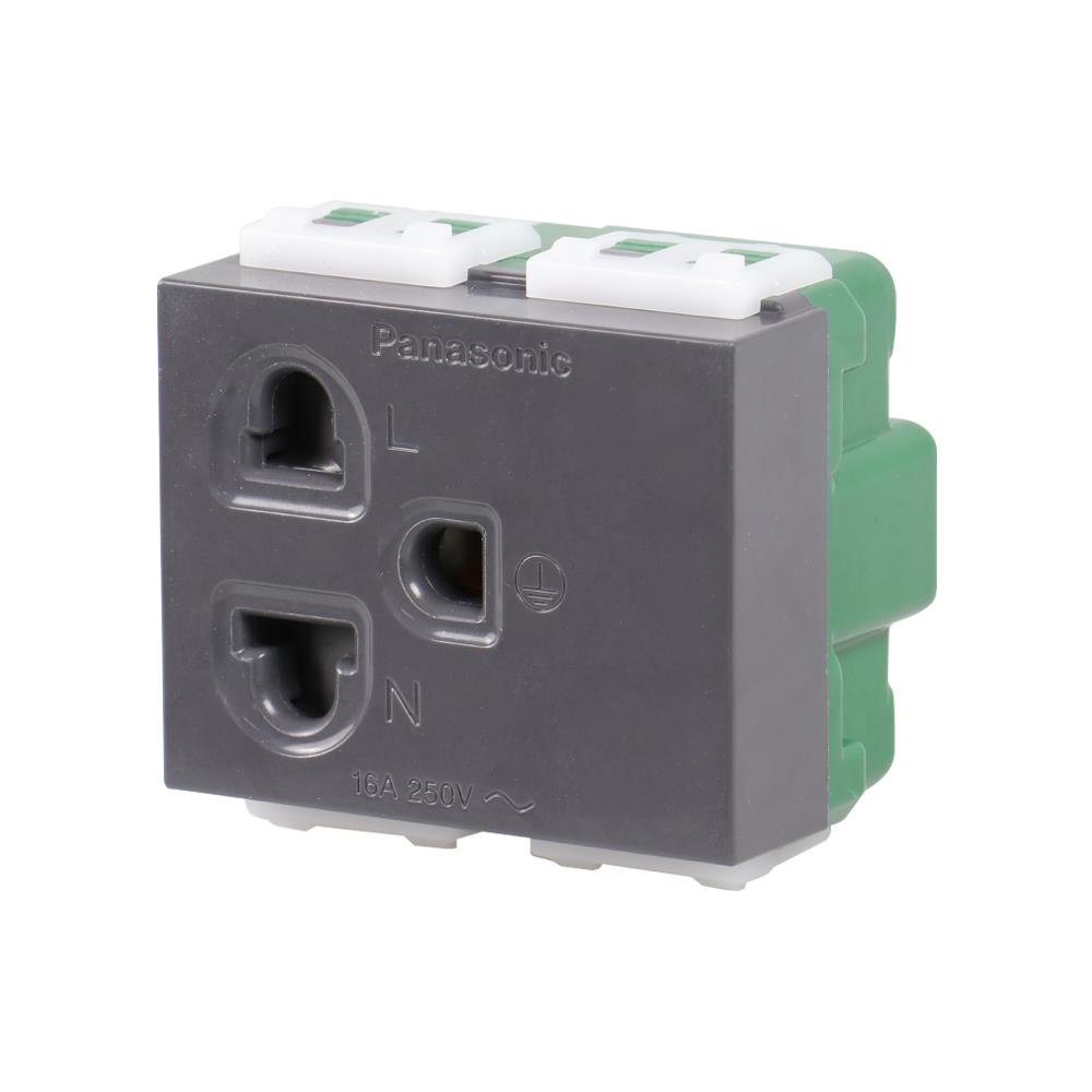 เต้ารับเดี่ยว 3 ขา มีม่านนิรภัย PANASONIC WEG1181 KH สีเทา