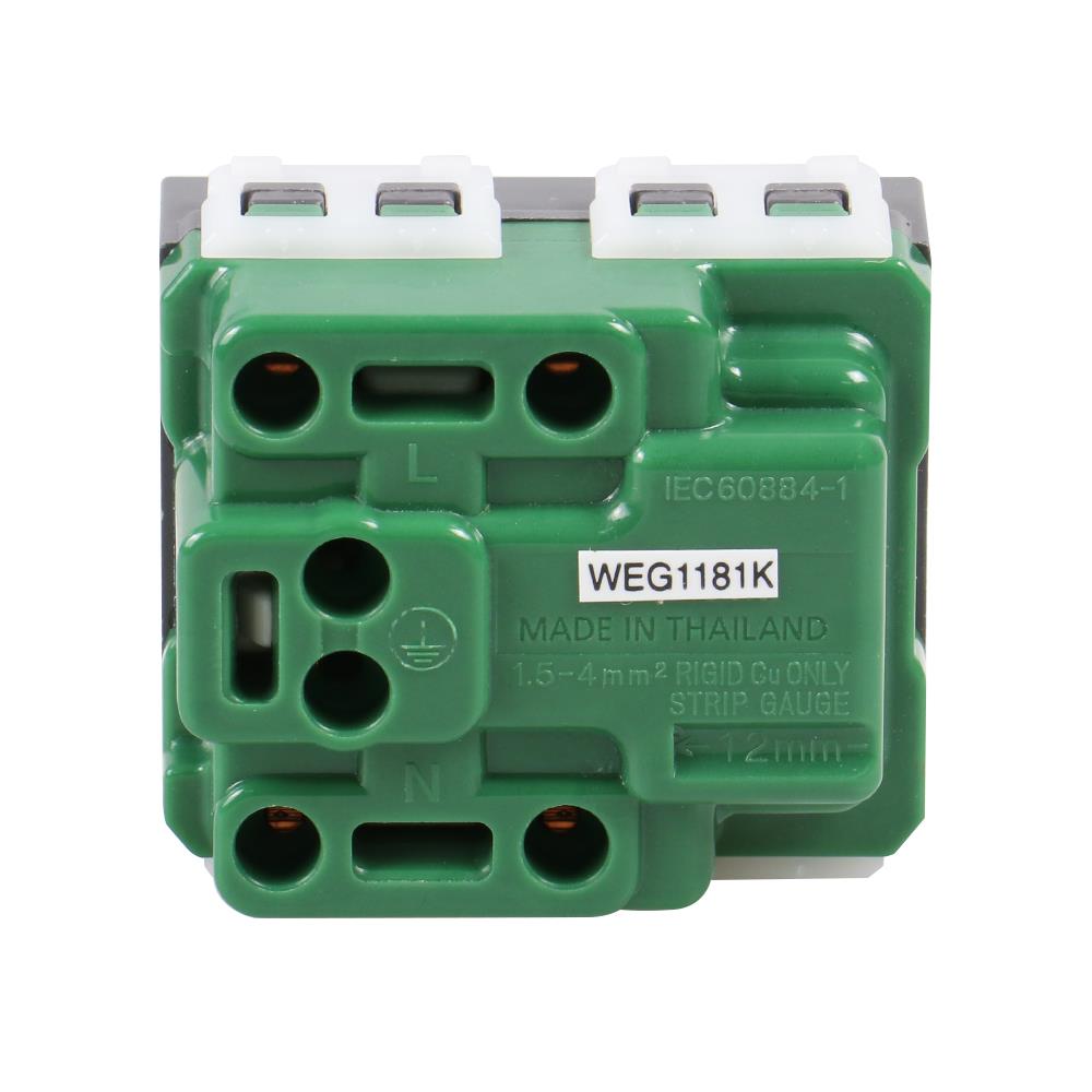 เต้ารับเดี่ยว 3 ขา มีม่านนิรภัย PANASONIC WEG1181 KH สีเทา