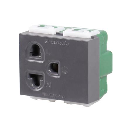 เต้ารับเดี่ยว 3 ขา มีม่านนิรภัย PANASONIC WEG1181 KH สีเทา_1