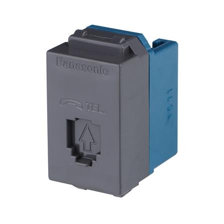 เต้ารับโทรศัพท์ PANASONIC 6P/4C WEG2166 H สีเทา_1