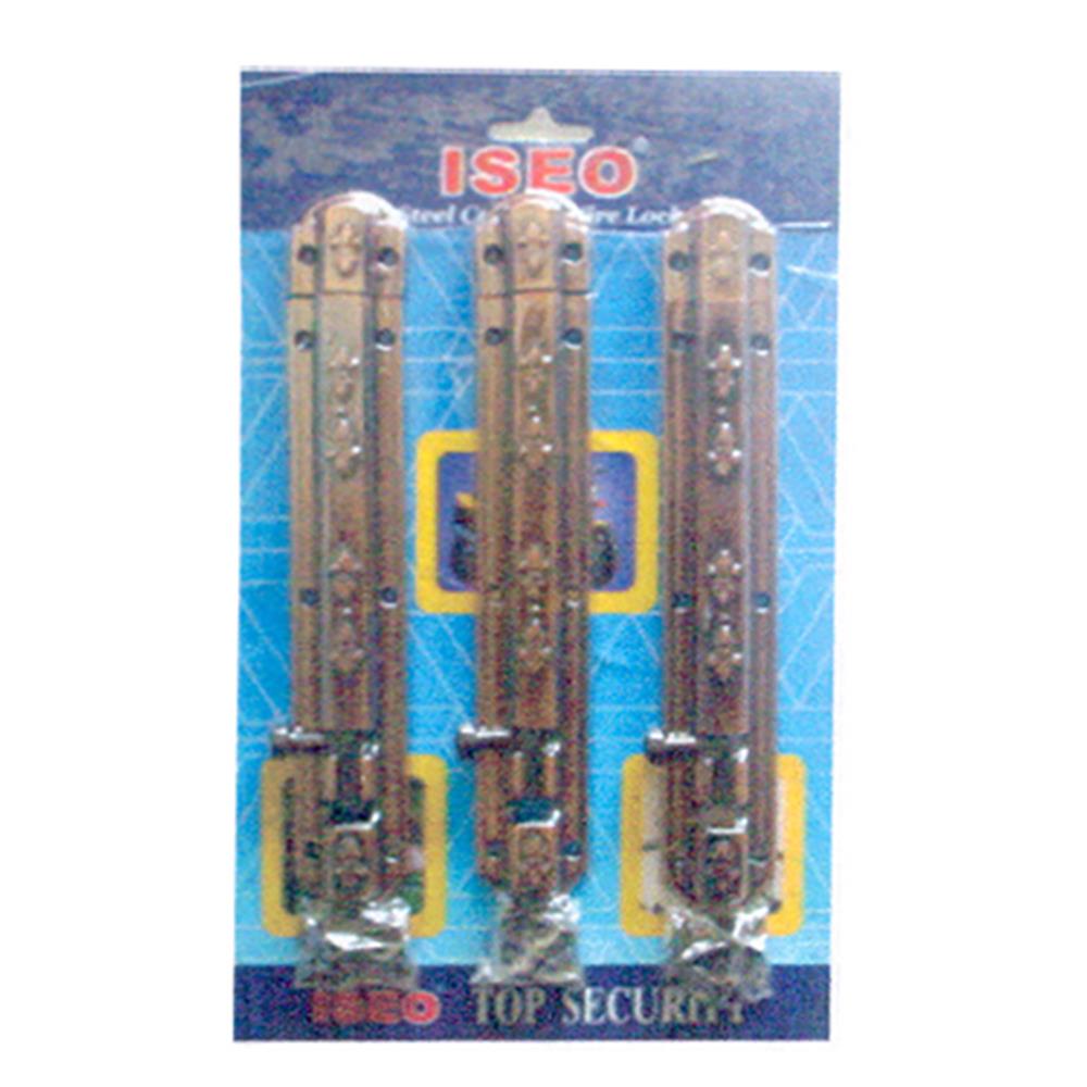 กลอนทั่วไป ISEO 128 6 นิ้ว สีสองแดงรมดำ (แพ็ก 3 ชิ้น)