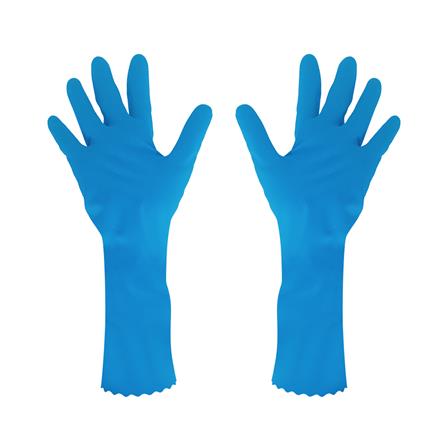 ถุงมือยาง POLY-BRITE COMFORT SIZE M สีฟ้า