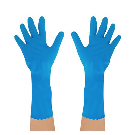 ถุงมือยาง POLY-BRITE COMFORT SIZE M สีฟ้า_1