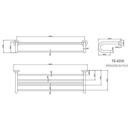 ชั้นวางพร้อมราว TS-4206-60 สเตนเลส_2