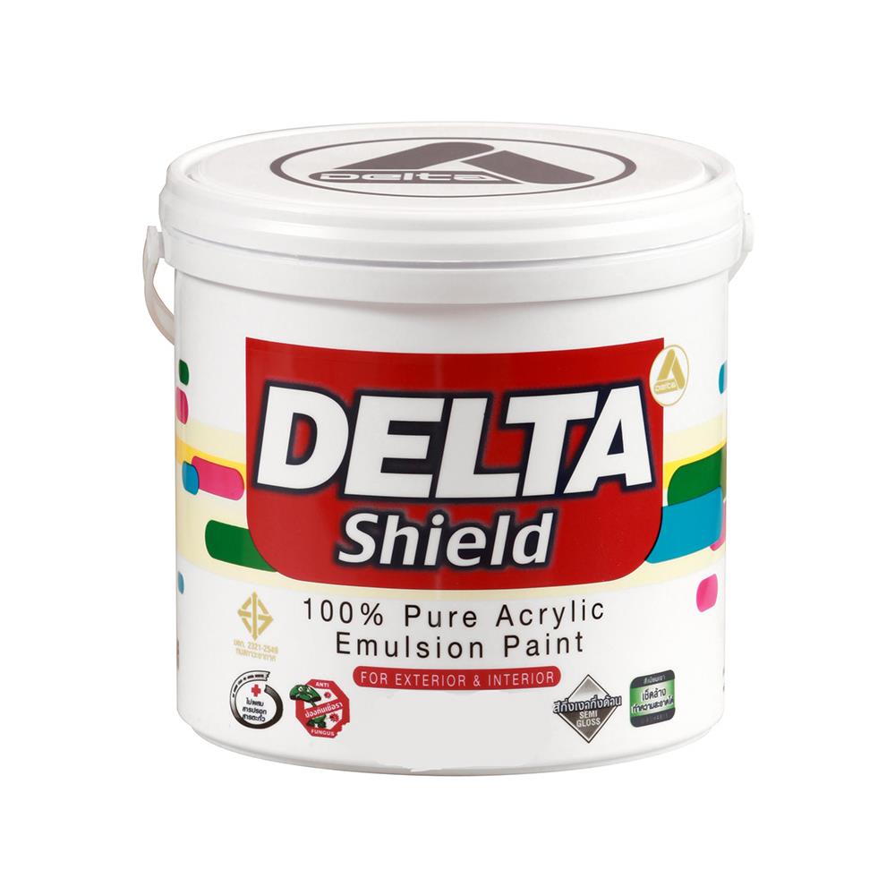 สีน้ำทาภายนอก DELTA SHIELD #199 สีขาว กึ่งเงา 1 แกลลอน