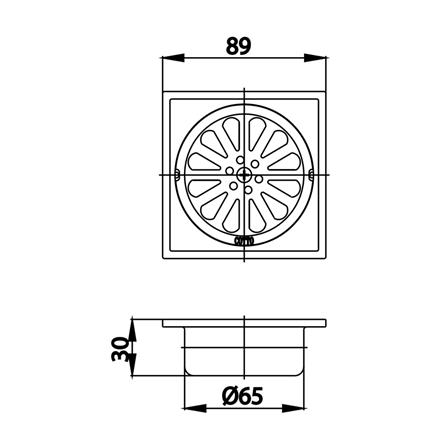 ตะแกรงกันกลิ่นเหลี่ยม COTTO CT640Z1(HM) 3.5 นิ้ว_1