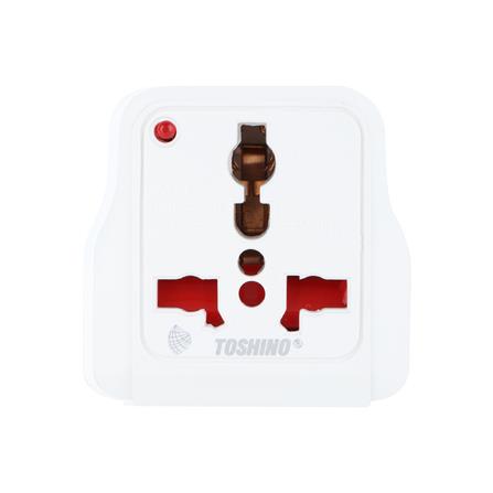 ปลั๊กแปลง 2 ขากลม TOSHINO DD-P4S สีขาว