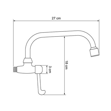 ก๊อกซิงค์เดี่ยวผนัง NAPA 1239_2