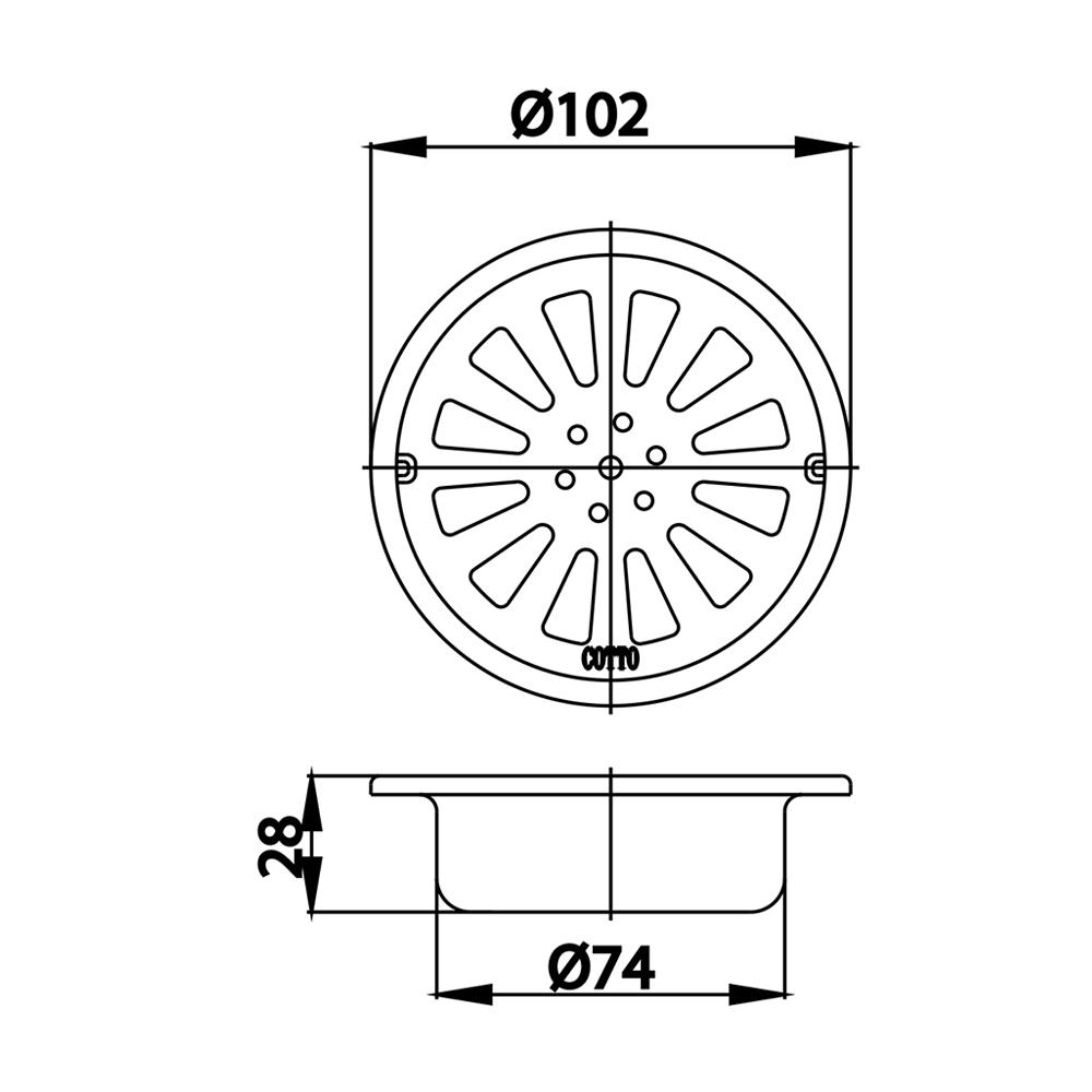 ตะแกรงกันกลิ่นกลม COTTO CT640Y2(HM) 4 นิ้ว
