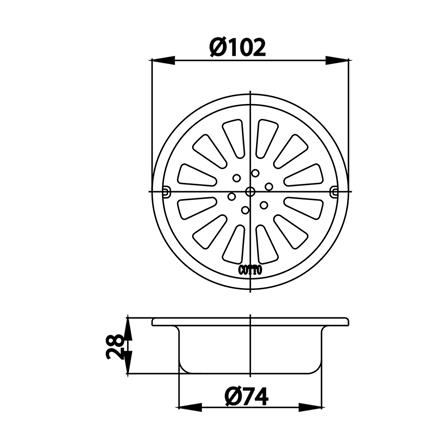 ตะแกรงกันกลิ่นกลม COTTO CT640Y2(HM) 4 นิ้ว_1