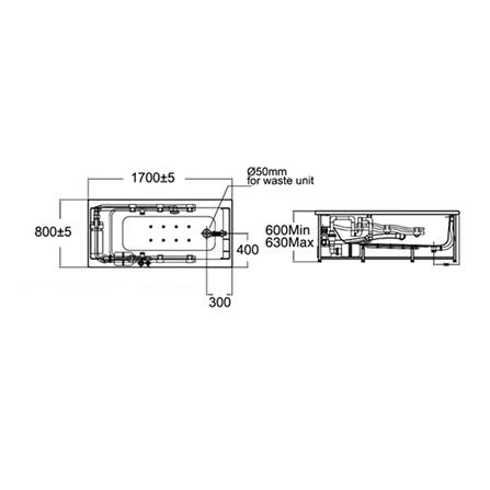 อ่างอาบน้ำ AMERICAN STANDARD TF-70020 170 ซม. สีขาว_1