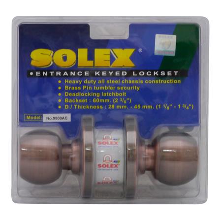 ลูกบิดทั่วไป SOLEX 9500 AC หัวกลม สีทองแดงรมดำ