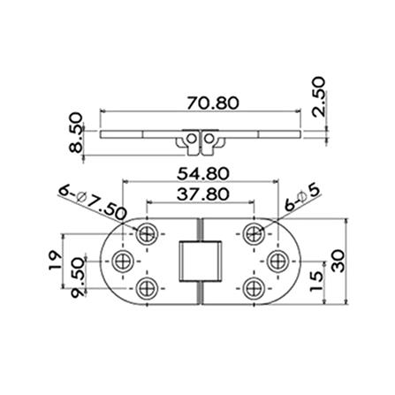 บานพับจักรถอดไม่ได้ FITT BZ-40 G 4 ตัว_3
