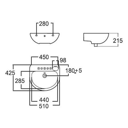 อ่างล้างหน้าแขวน AMERICAN STANDARD TF-0951 สีขาว_1