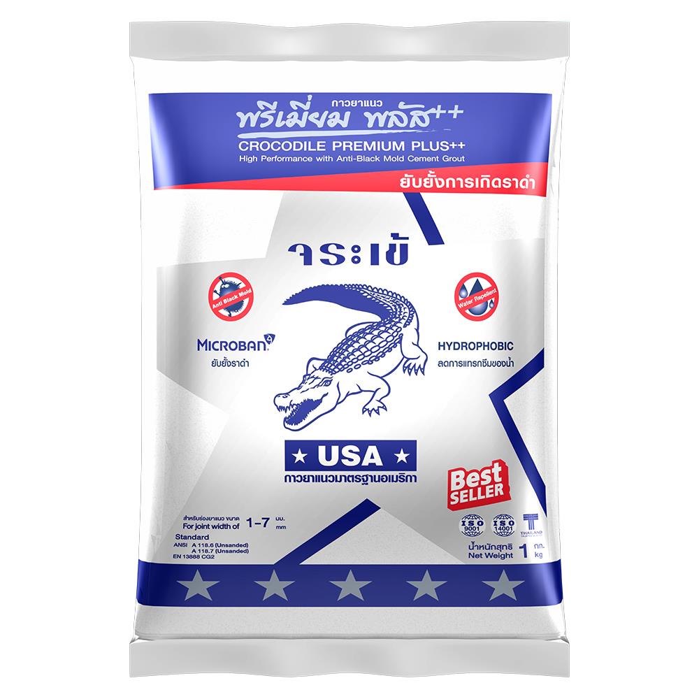 กาวยาแนวจระเข้ พรีเมี่ยมพลัส 1 กก. สีขาวไข่มุก