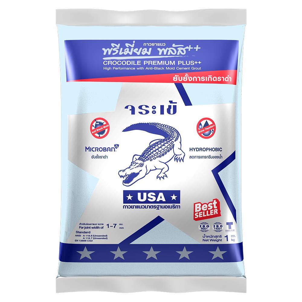 กาวยาแนวจระเข้ พรีเมี่ยมพลัส 1 กก. สีฟ้าอ่อน