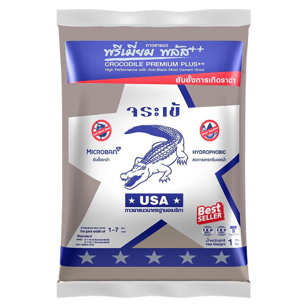 กาวยาแนว จระเข้ พรีเมี่ยม พลัส 1 กก. สีน้ำตาลทะเลทราย