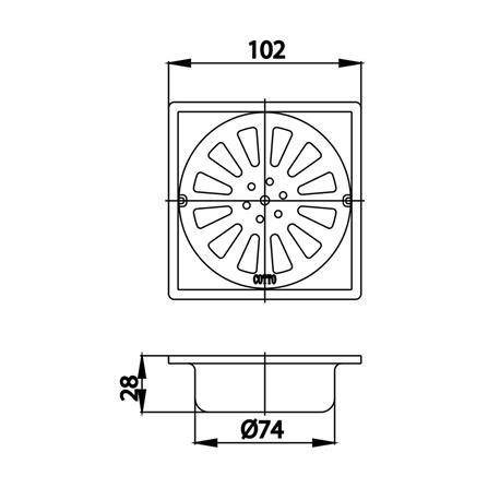 ตะแกรงกันกลิ่นเหลี่ยม COTTO CT640Z2(HM) 4 นิ้ว_1