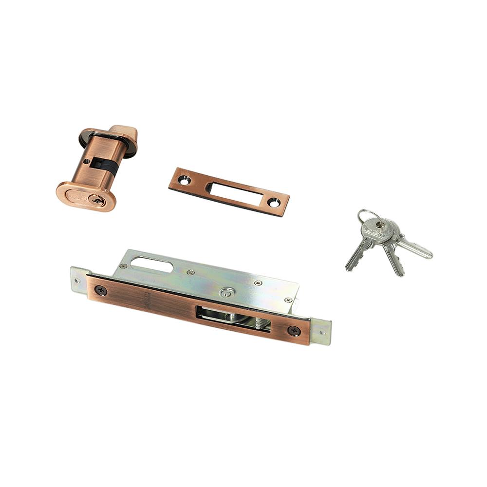 กุญแจบานเลื่อน ISEO 498AC สีทองแดงรมดำ