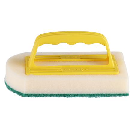 แปรงฟองน้ำพร้อมใยขัดพื้นและผนัง POLY-BRITE สีเหลือง_1