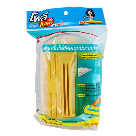 แปรงฟองน้ำพร้อมใยขัดพื้นและผนัง POLY-BRITE สีเหลือง_3