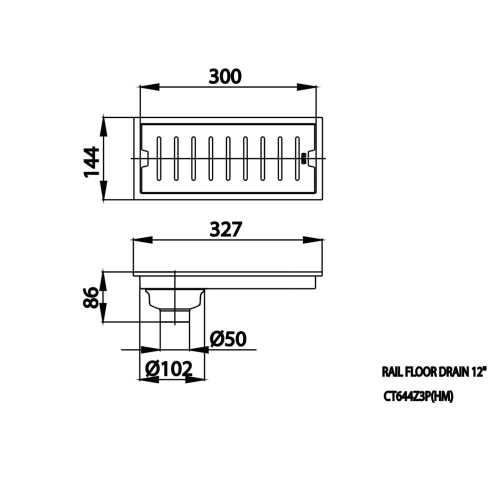 รางน้ำทิ้ง COTTO CT644Z3P(HM) 5.7X12.9 นิ้ว