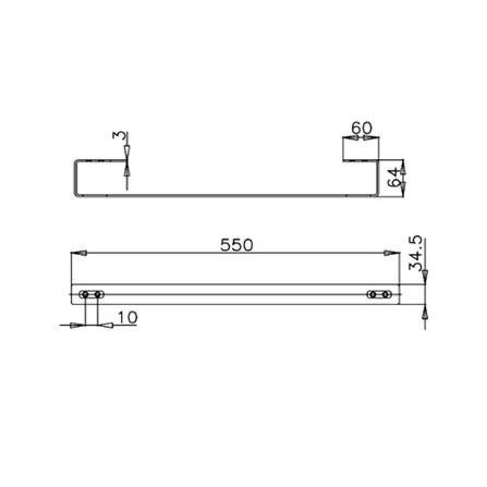 ราวแขวนผ้า COTTO CT032(HM) สเตนเลส_1