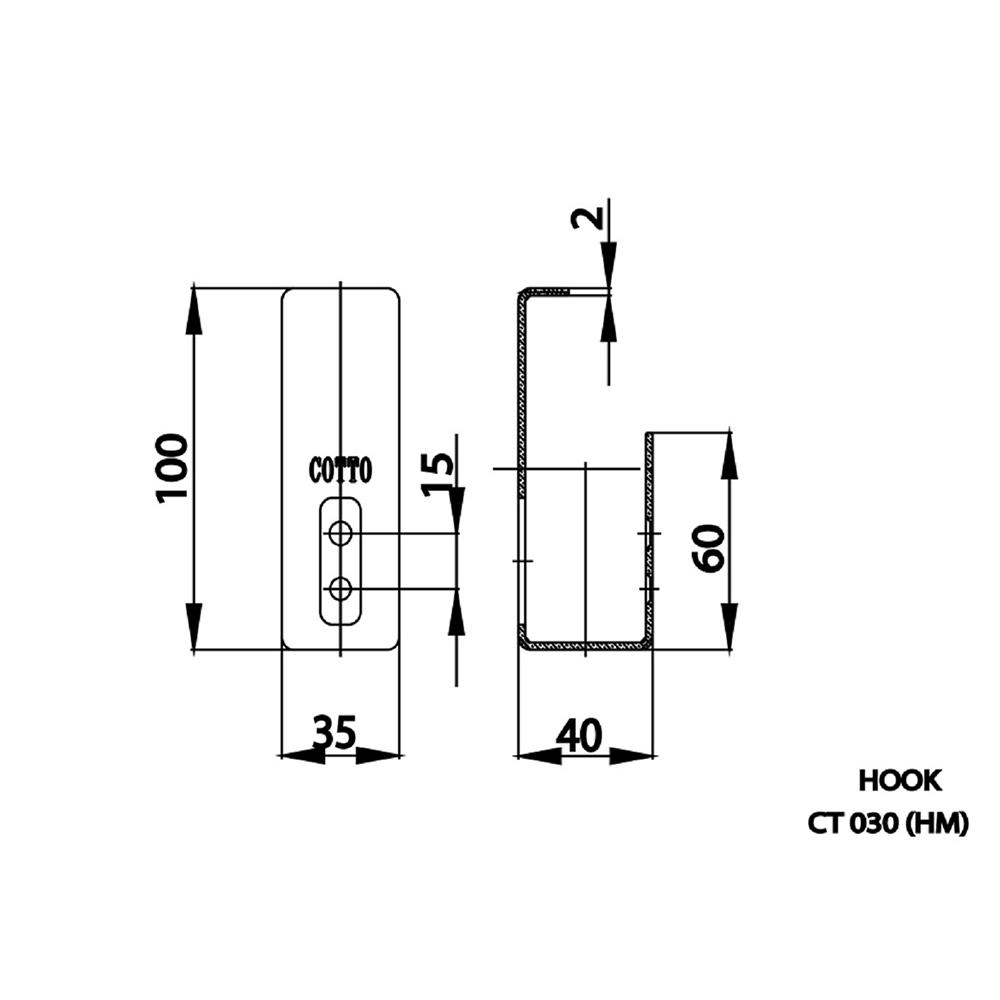 ขอแขวนผ้า COTTO CT030(HM) สเตนเลส