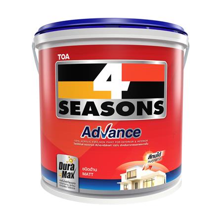 สีน้ำทาภายนอก ชนิดด้าน TOA 4 SEASONS ADVANCE BASE A สีขาว 1/4 แกลลอน
