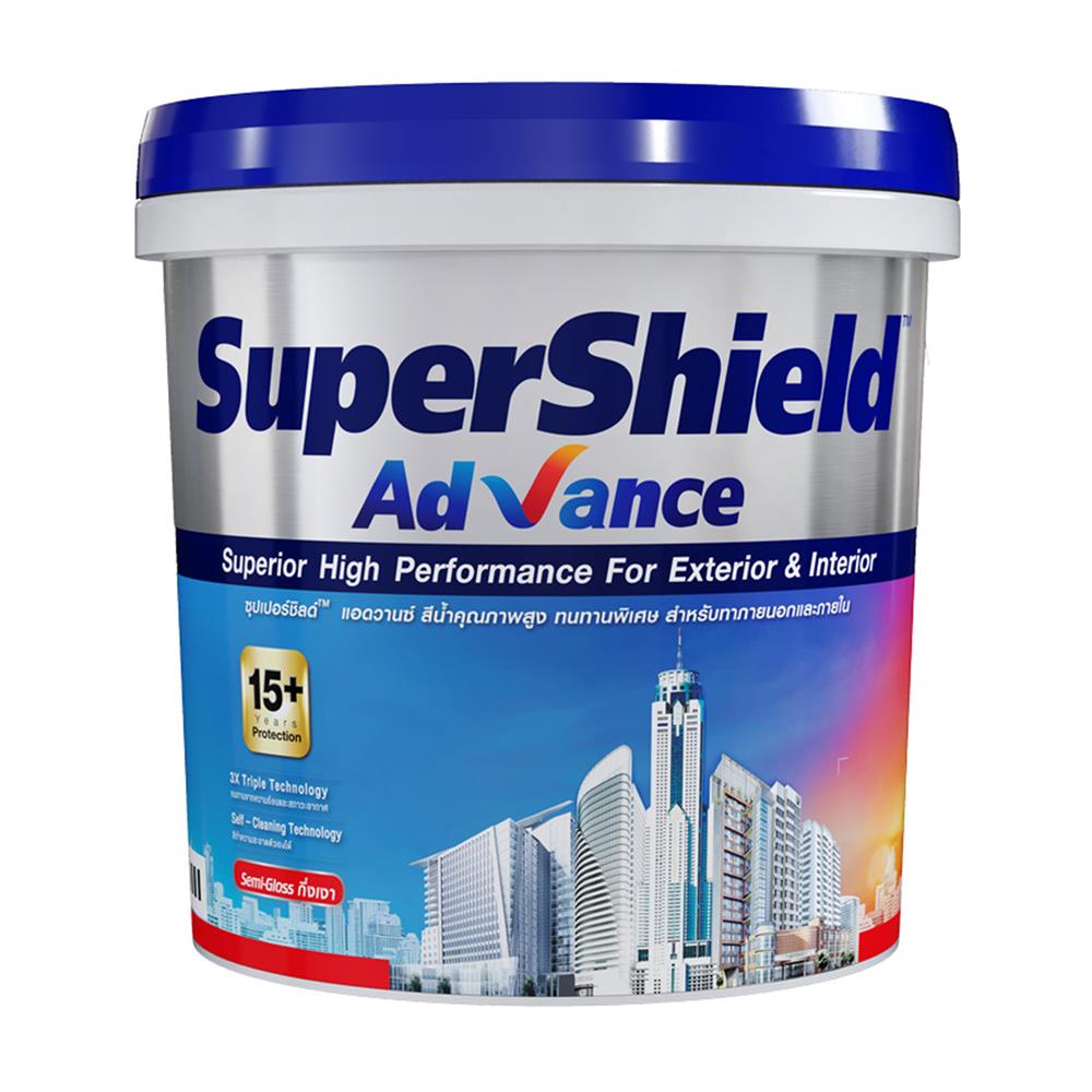 สีน้ำทาภายนอก ชนิดกึ่งเงา TOA SUPERSHIELD ADVANCE BASE A สีขาว 9 ลิตร